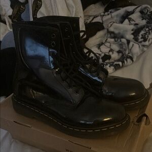 Dr. Martens Black Patent Leather Boots